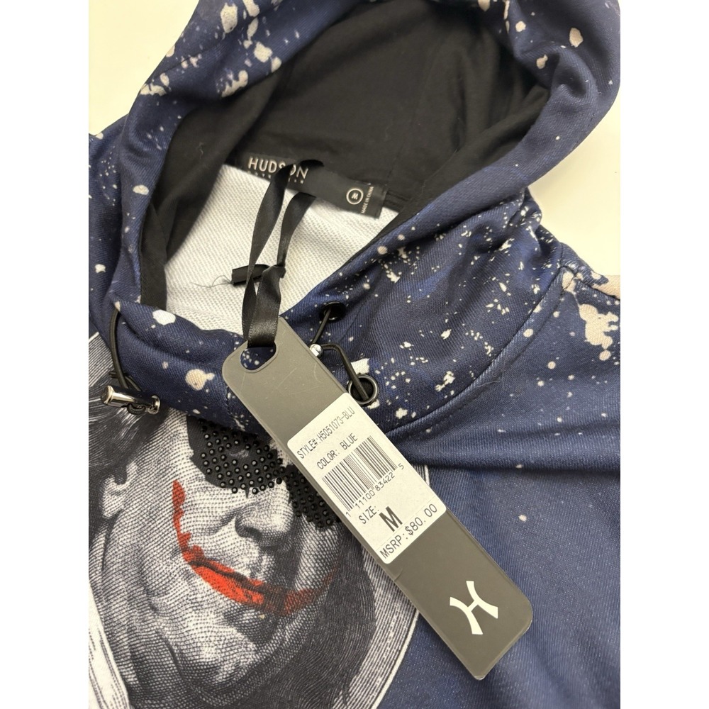 New Hudson Outerwear Dead Presidents Graphic Hoodie SZ M - Picture 3 of 4